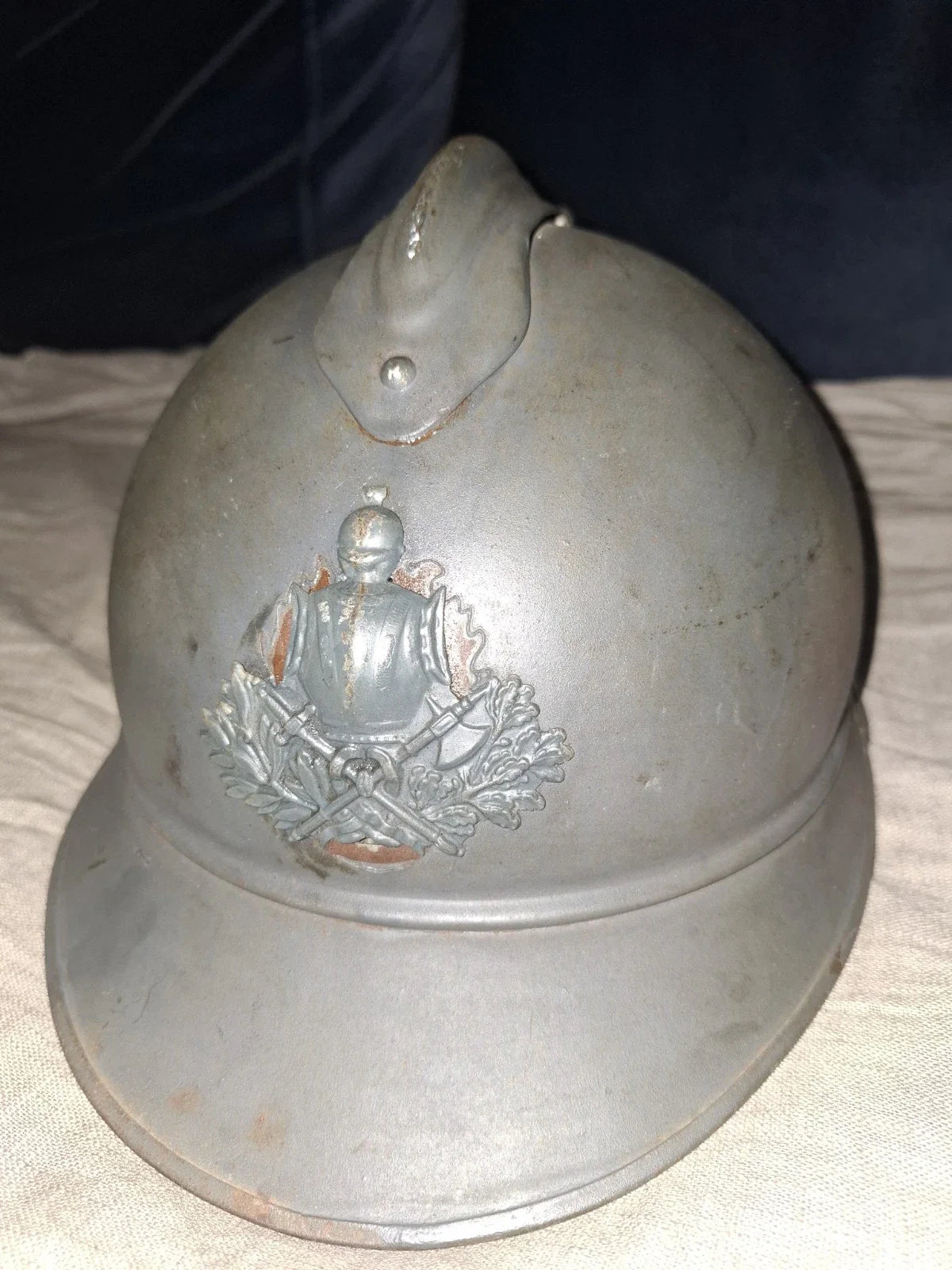 Casque Adrian Modèle 1915 – Génie Français, Insigne 1er Type