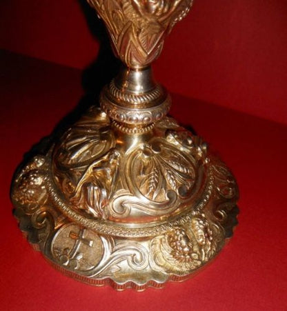 Calice catholique ciboire vermeil argent style Louis XV